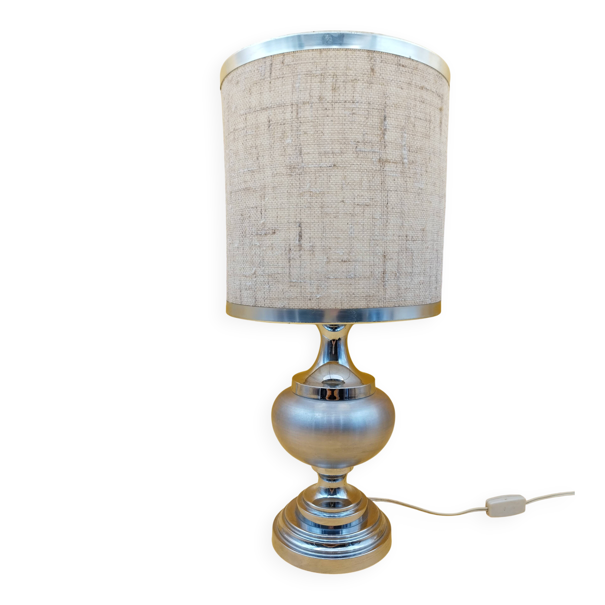 Vintage brushed aluminium lamp from the 70s.