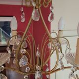 4-burner chandelier with crystal tassels