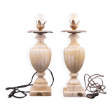 Set of 2 Vintage Neoclassica Alabster Table Lamp by Gregoretti & co.