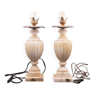 Set of 2 Vintage Neoclassica Alabster Table Lamp by Gregoretti & co.