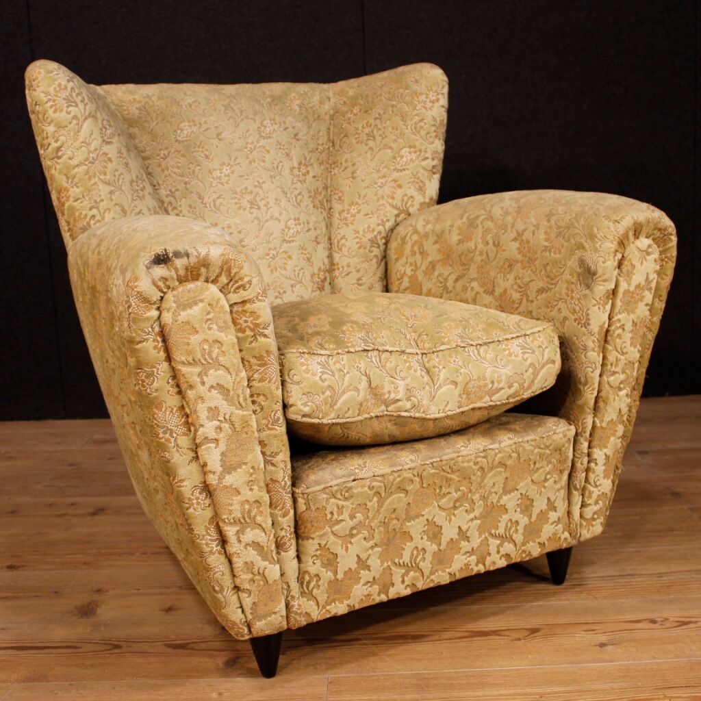 Pair of design armchairs in velvet from the 50s