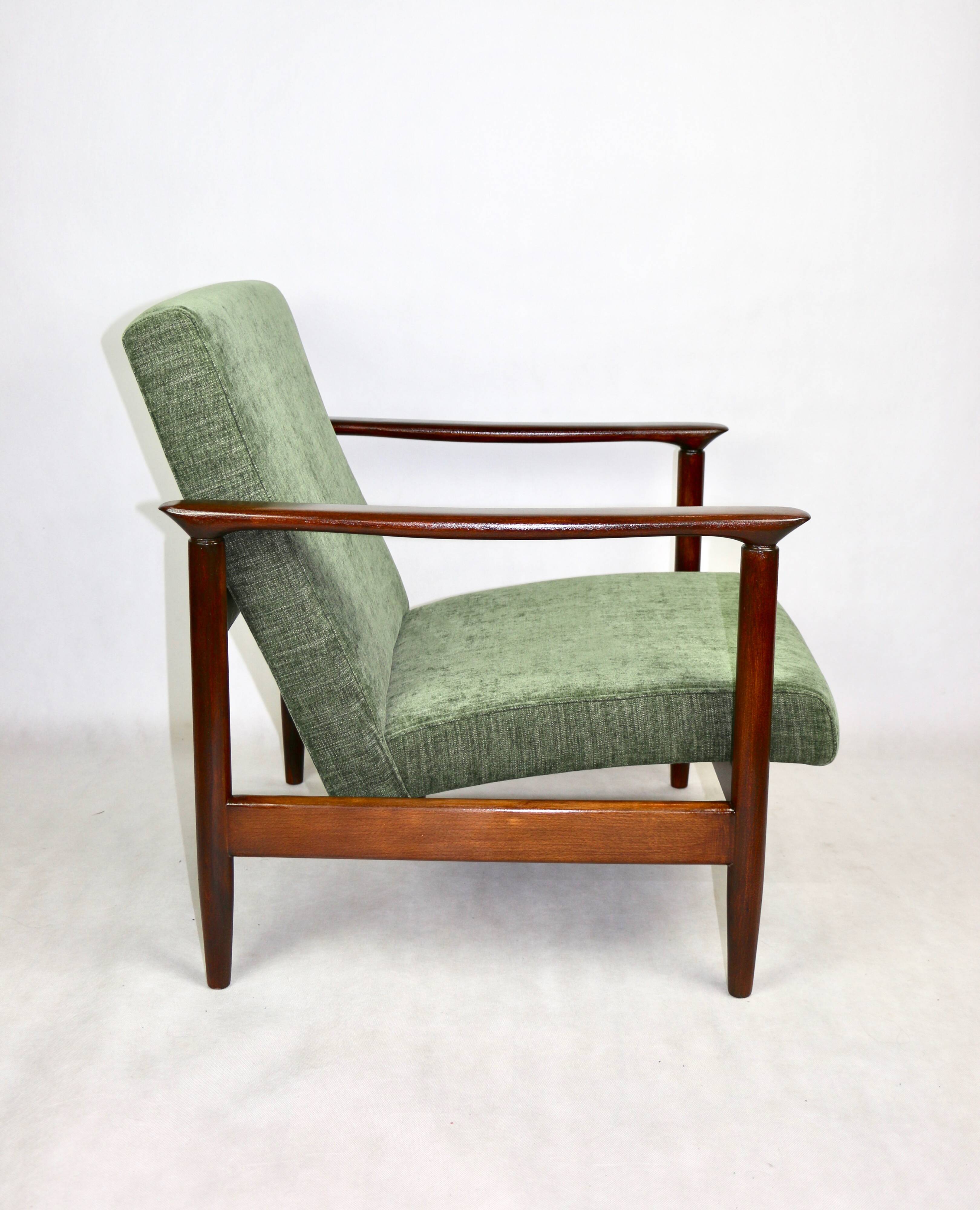 Green Olive GFM-142 Armchair by Edmund Homa, 1970s
