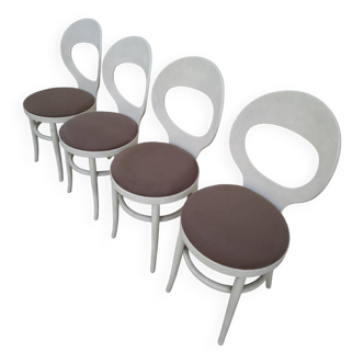 Serie de 4 chaises Baumann modèle Mouette vintage 1950s