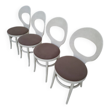 Set of 4 Baumann chairs model Mouette vintage 1950s