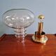 Space Age table lamp in brass and clear glass, 1960-70.