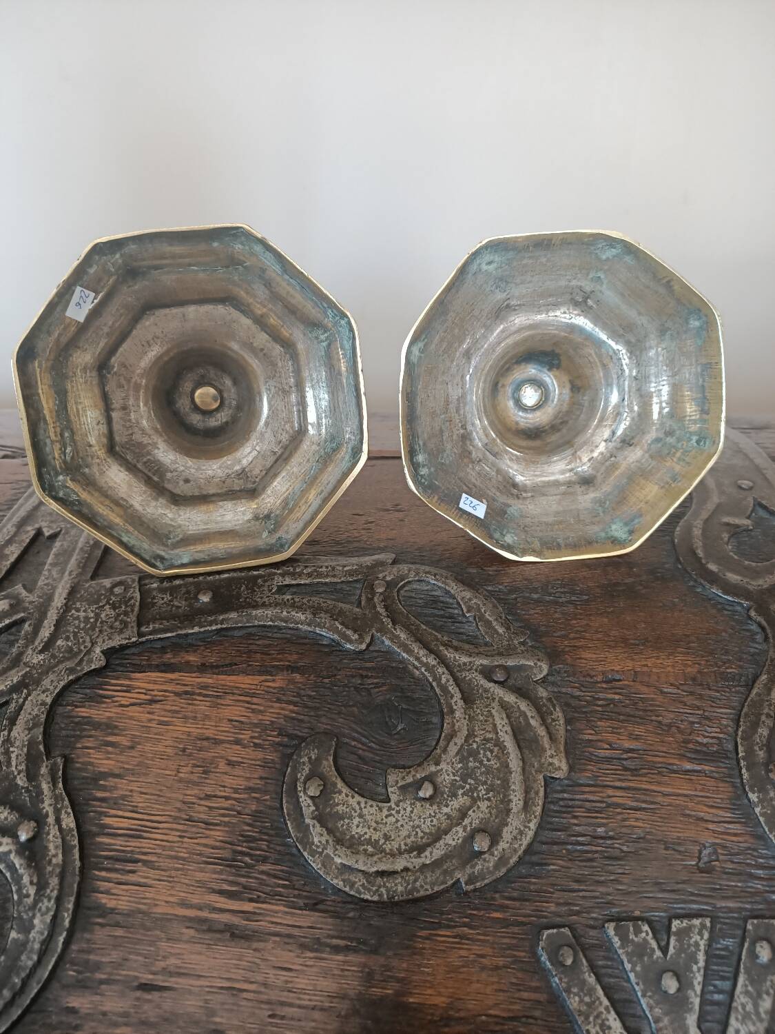 18th century gilded bronze candlesticks
