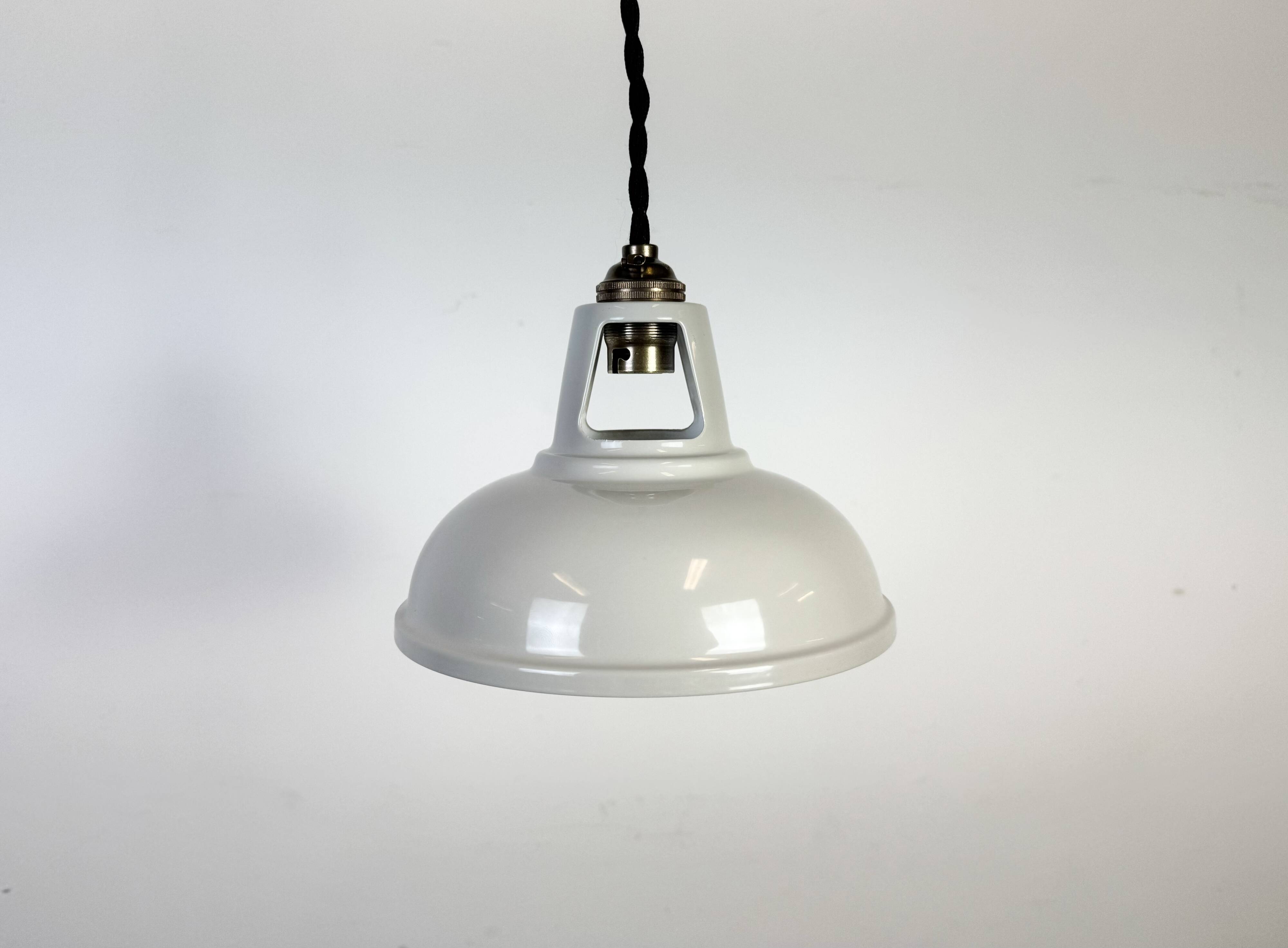 Vintage Industrial Beige Painted Ceiling Lamp, 2000s