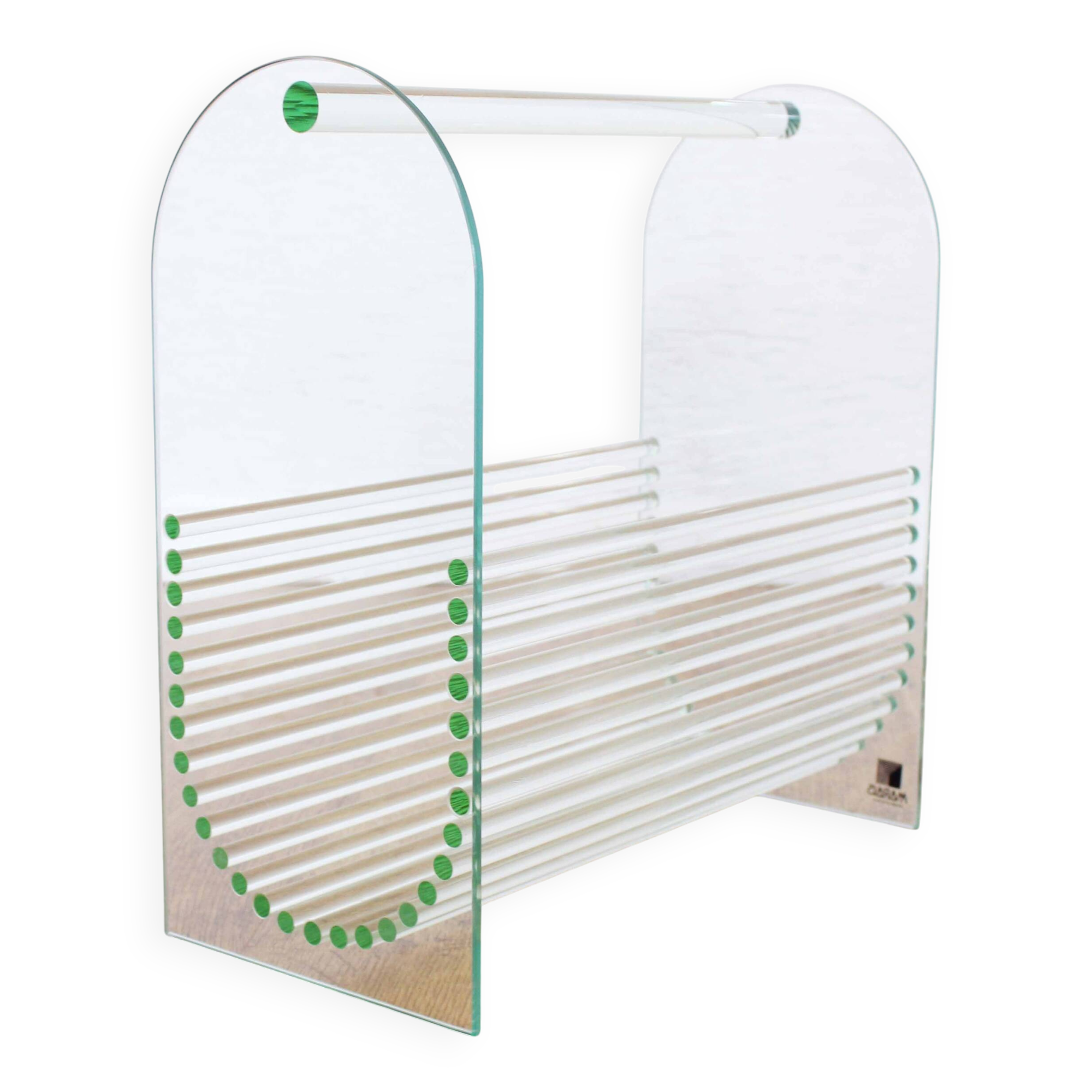 Marais International glass magazine rack