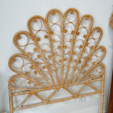 Vintage headboard peacock rattan
