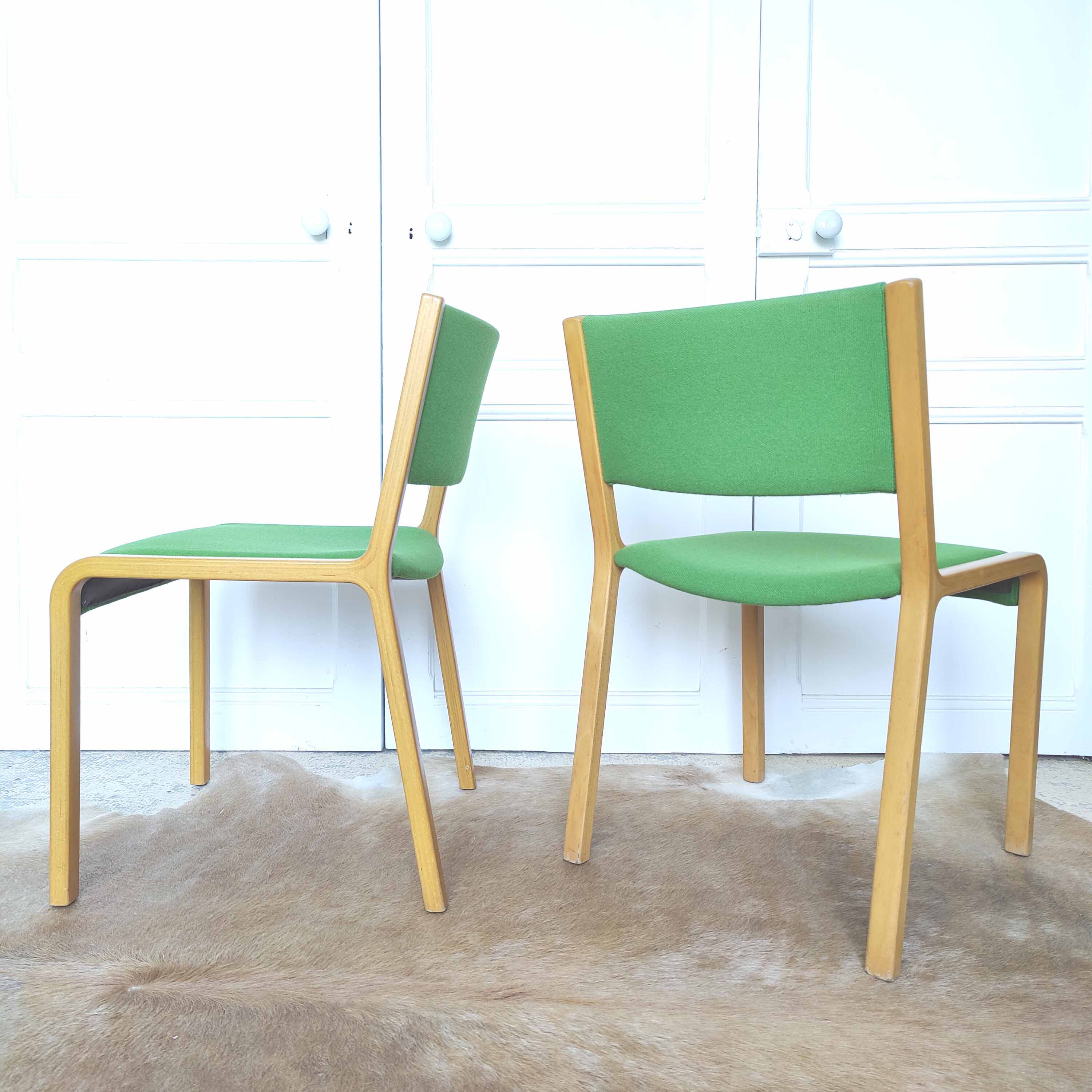 Curved wooden chairs design Wilhelm Ritz pou Wilkhahn 60s