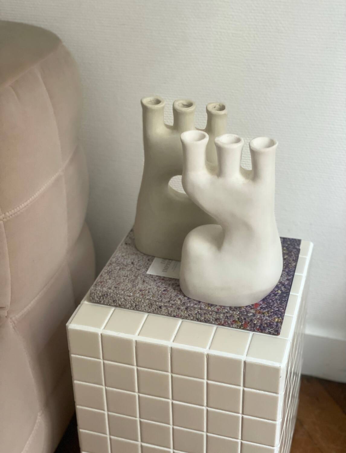 White sculpture vase minimalist bust ceramic white contemporary sculptural