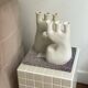 White sculpture vase minimalist bust ceramic white contemporary sculptural