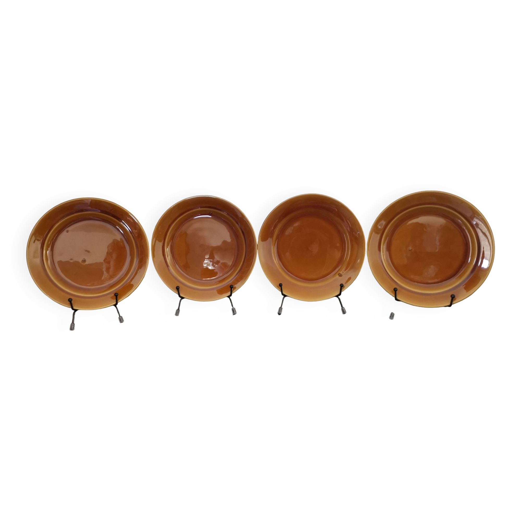 St Amand caramel glazed ceramic dessert plates