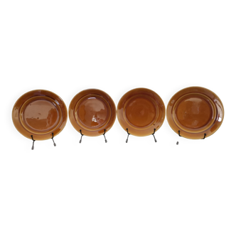 St Amand caramel glazed ceramic dessert plates