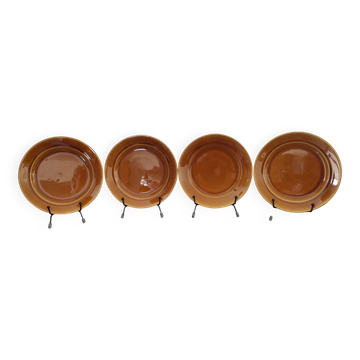 St Amand caramel glazed ceramic dessert plates