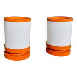 Paire de lampe orange