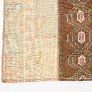 2x6 Turkish Short Brown Handmade Vintage Runner Rug, 64x174Cm