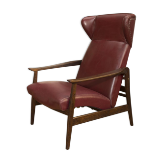 Wingback Chair adjustable leather Germany 1940 s