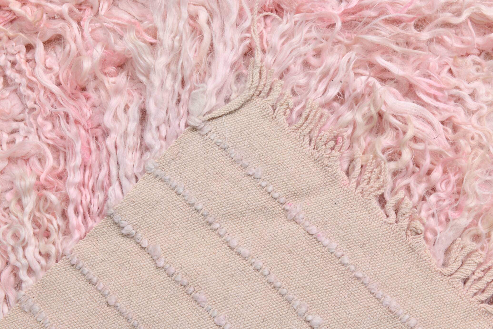Tapis de couloir turc vintage rose pastel doux 3x10, 110x313 cm SK 70357