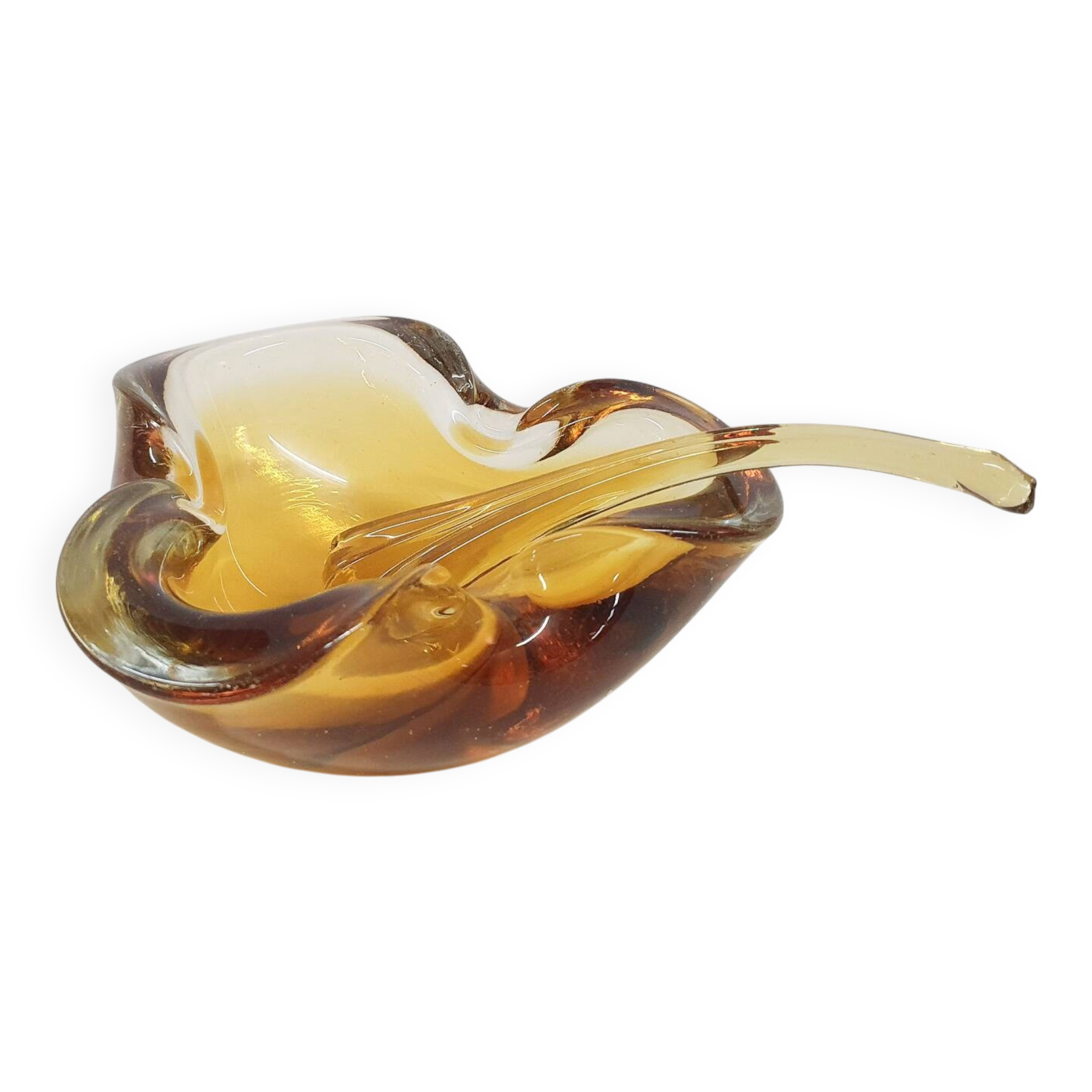 Murano glass ochre bowl, Italy 1960's