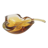 Bol en verre de Murano ocre, Italie années 1960