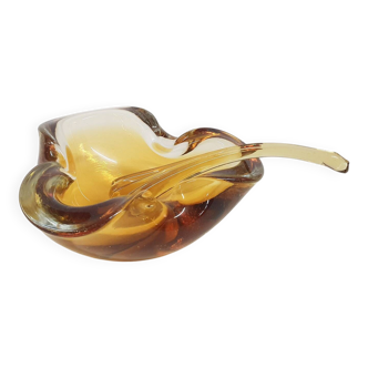 Murano glass ochre bowl, Italy 1960's