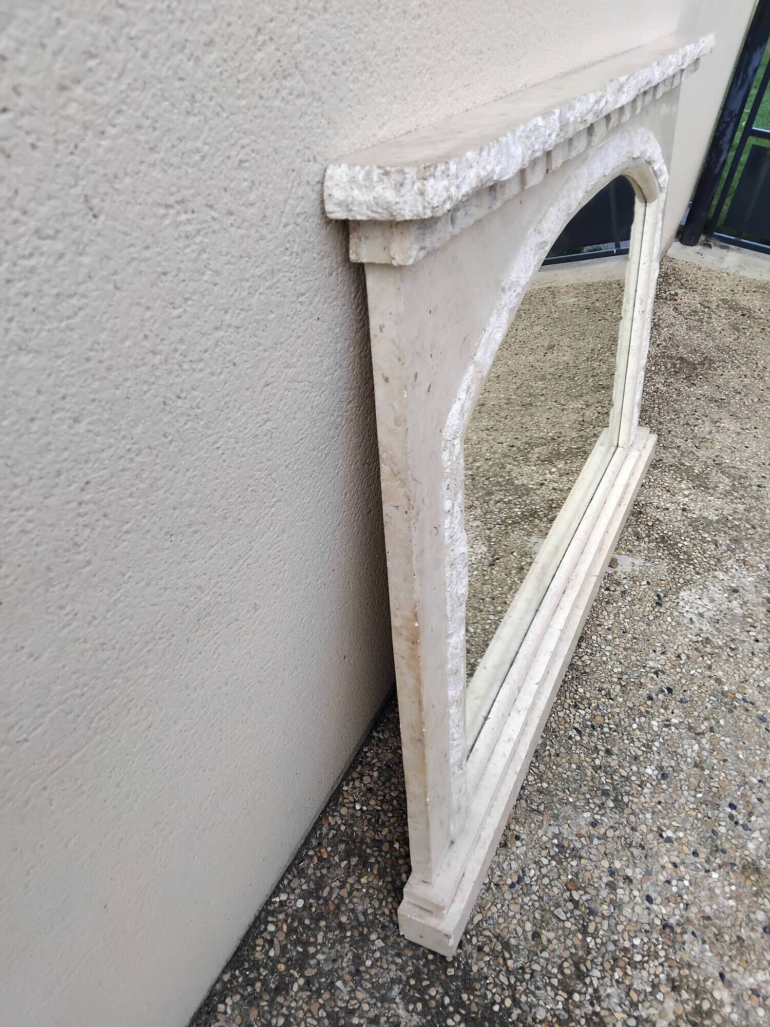Large vintage stone mirror