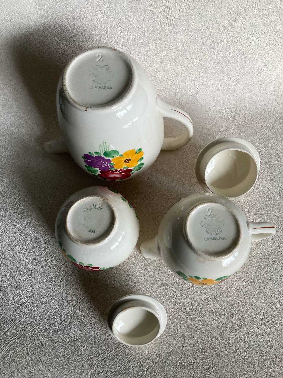 Villeroy and Boch Campagna coffee/teapot set, milk jug, sugar bowl