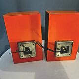 2 vintage orange wall lights