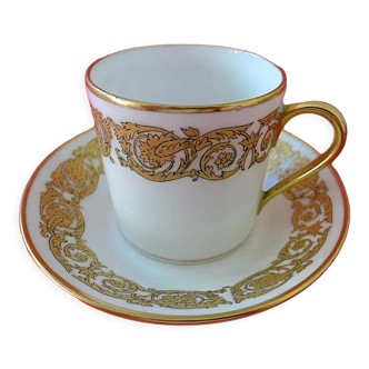 Mocha cup and its Limoges porcelain sub-cup
