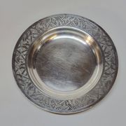 Empty Pocket Bowl Old Art Deco Bouille Plate In Silver Metal