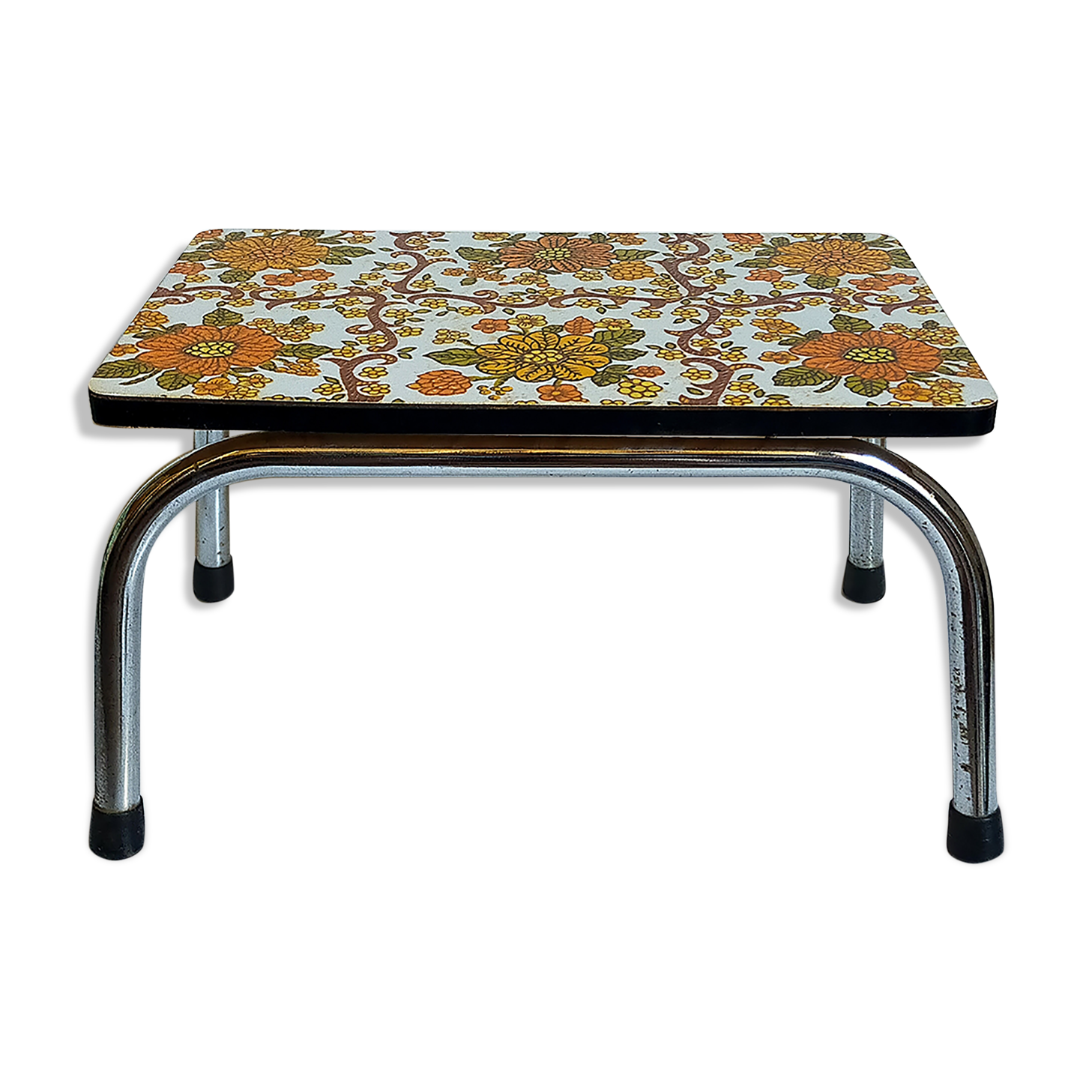 Vintage floral formica footrest stool