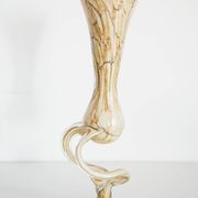 Vintage mid-century artistic vase, beige sand, Murano glass, Europe, 1970.
