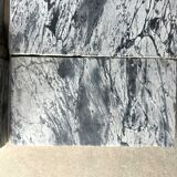 Pompadour fireplace in Louis XV style from around 1880 in blue floral marble.