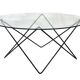 Vintage coffee table in 70s steel wire glass design