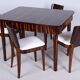 Art Deco Dining Set in Macassar and Leather by Oldřich Liška, Czech, 1920s, Set of 5