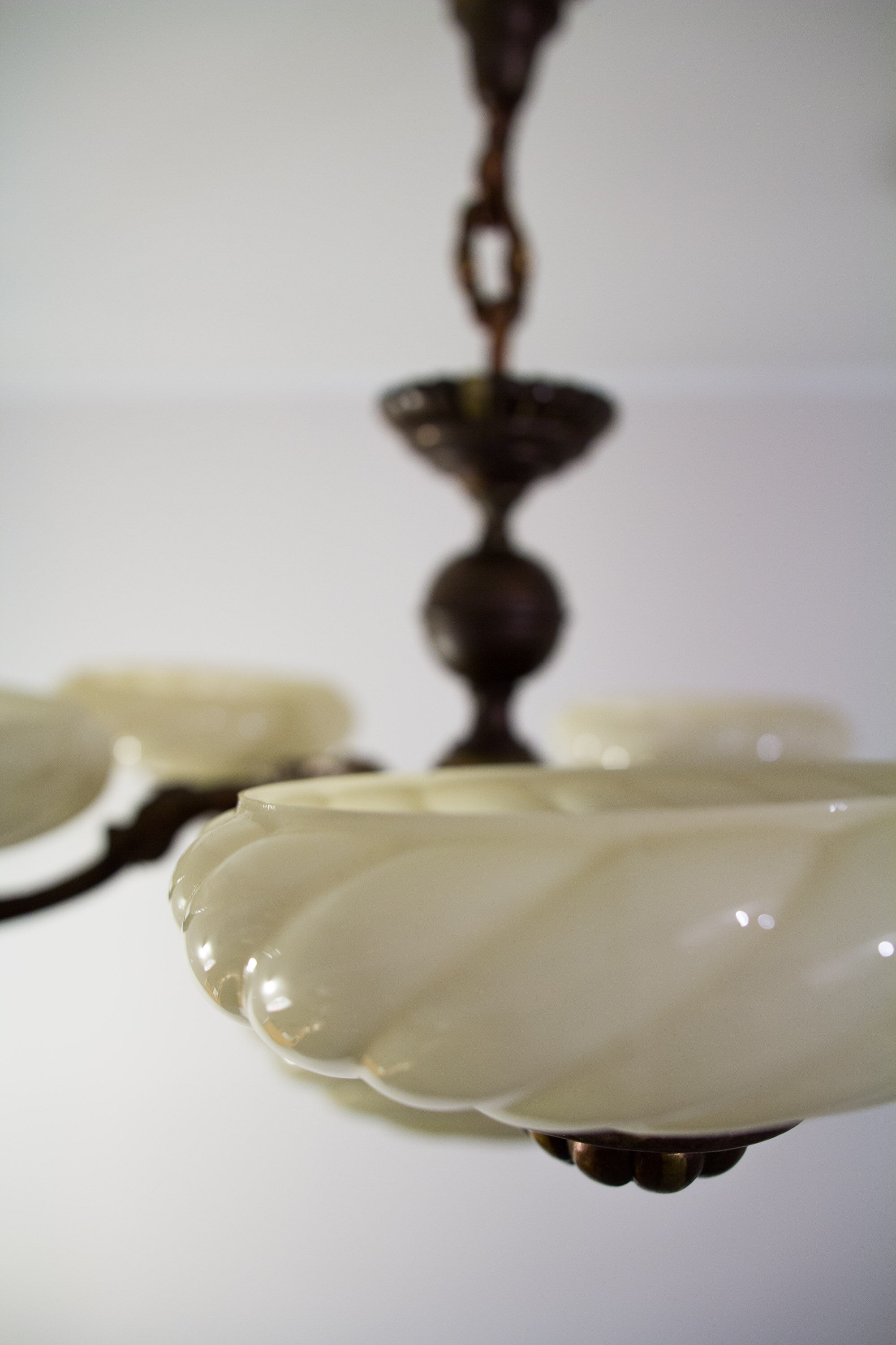 Antique center bowl chandelier