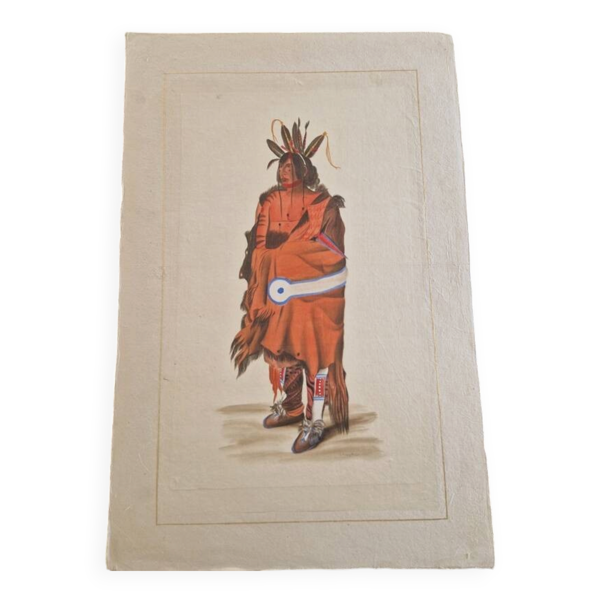 La Roche Laffitte (Born in 1943) - Watercolour drawing on silk - Warrior