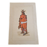 La Roche Laffitte (Born in 1943) - Watercolour drawing on silk - Warrior