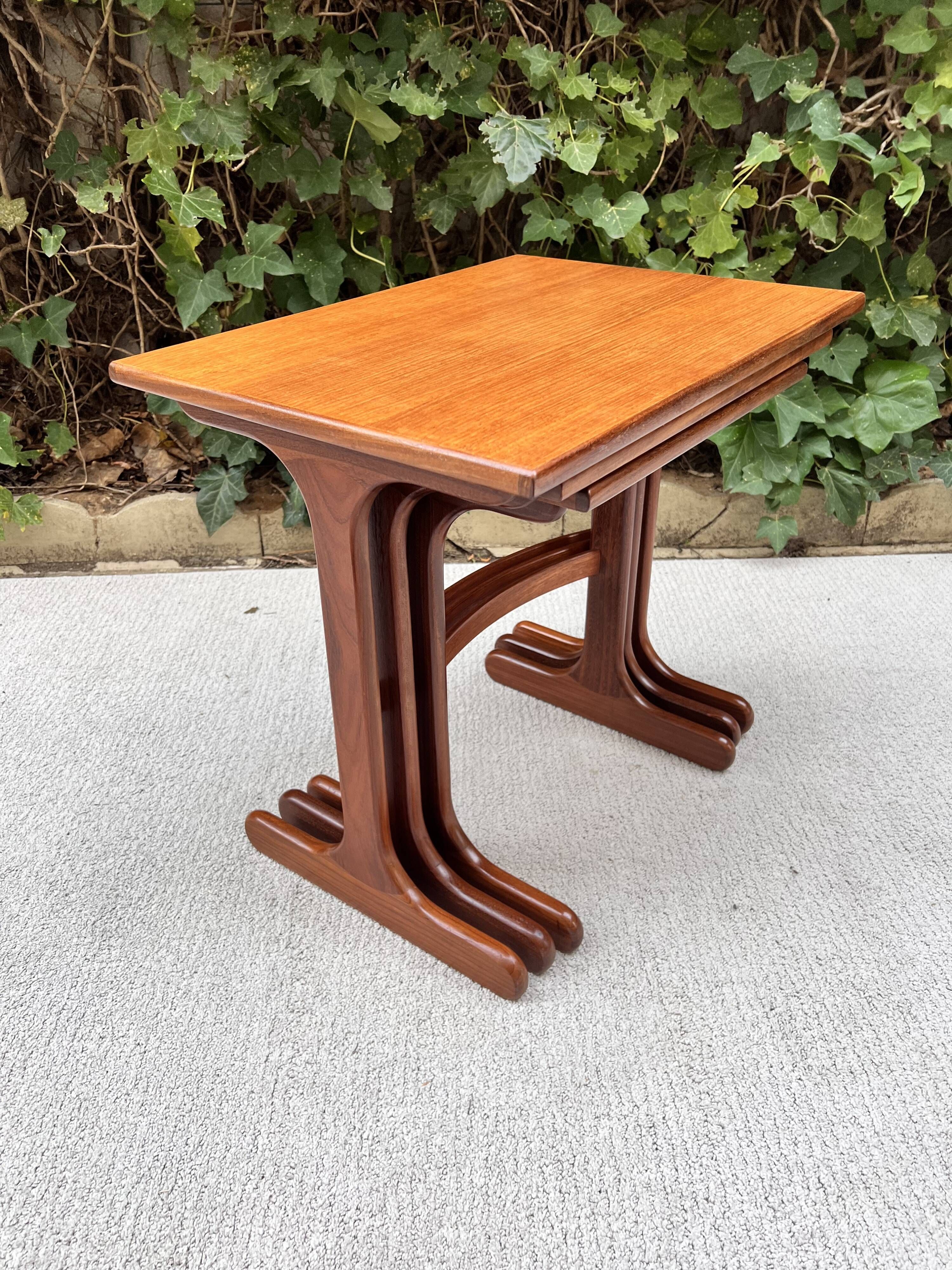 Vintage Scandinavian teak nesting tables by "Victor B Wilkins"