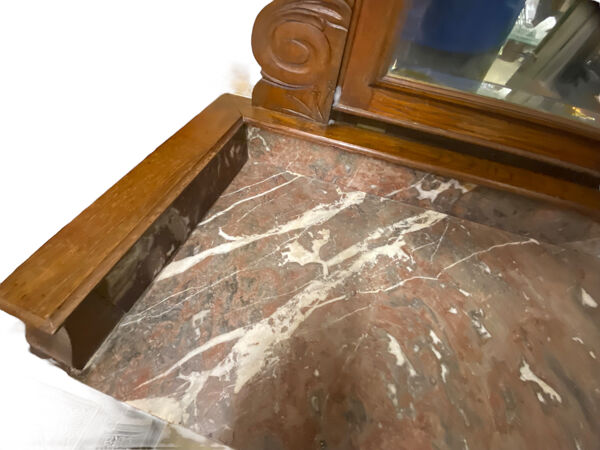 Table de toilette marbre avec glace amovible