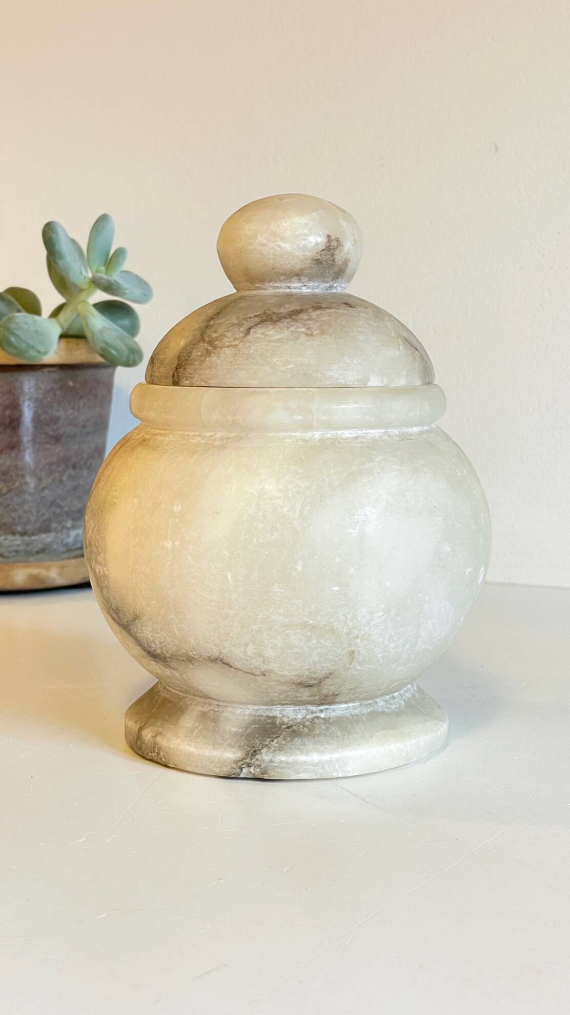 Vintage alabaster stone box