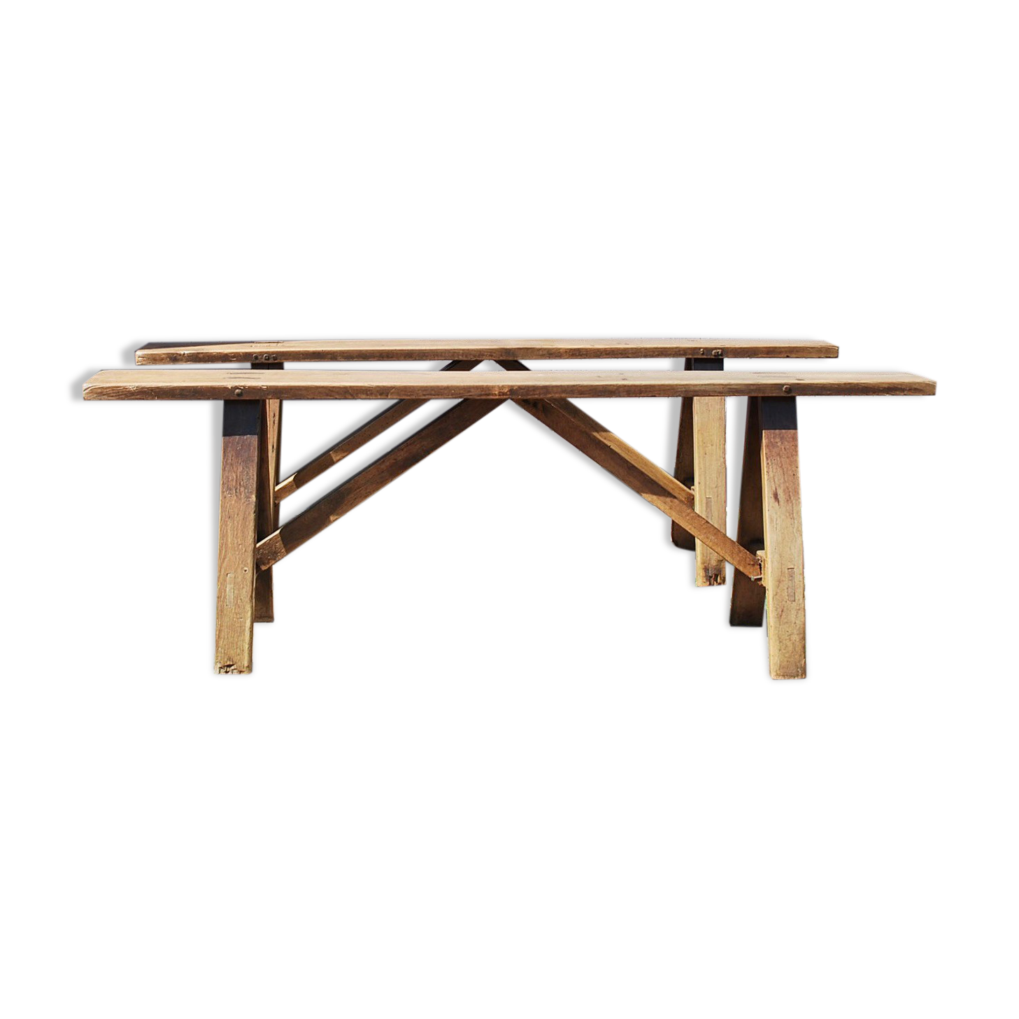 Pair of vintage bench