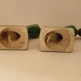 Pair of art deco sconces in emerald green ceramic