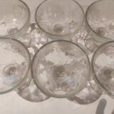 set of 6 thick glass ice cups decor vintage fruits