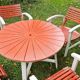 Ancien salon de jardin en bois design 50-60