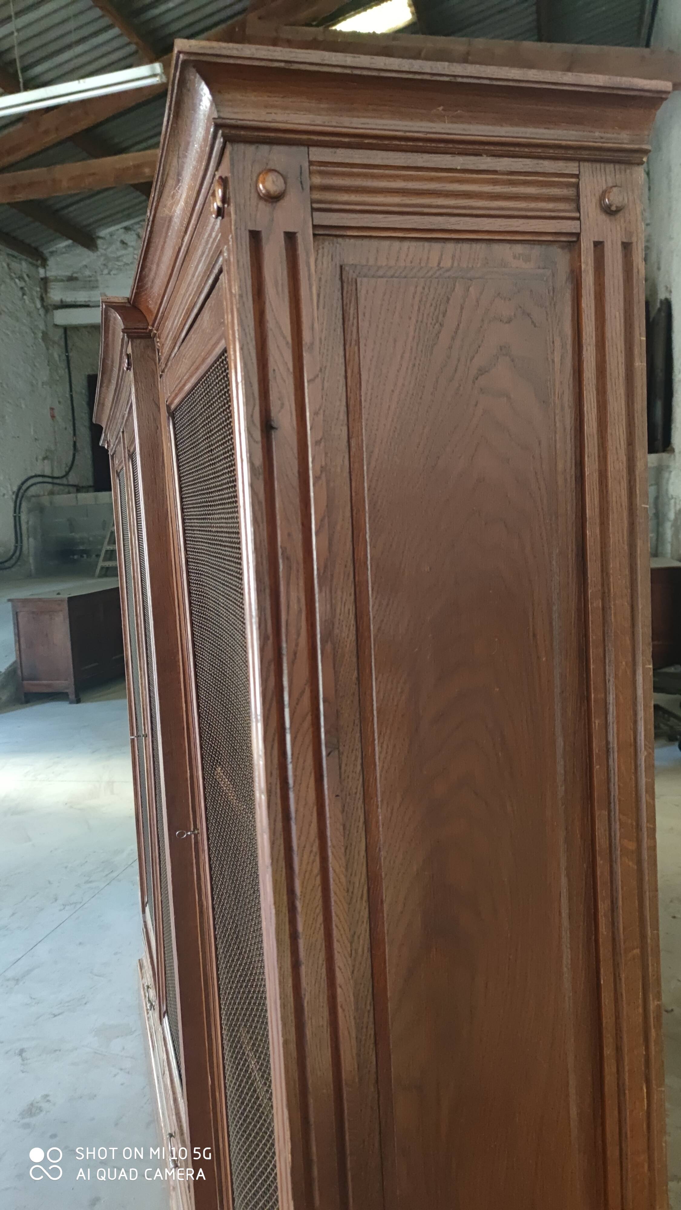 Solid oak library late 19th century around 1890