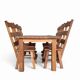 Elm wood brutalist wabi sabi dining set with 6 chairs & Table, 1960s