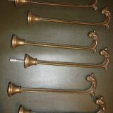 Paires de 2 crochets pour embrasses en laiton ancien