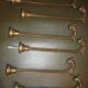 Pairs of 2 old brass tieback hooks